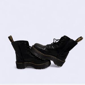 Dr. Martens Black Platform Combat Boots